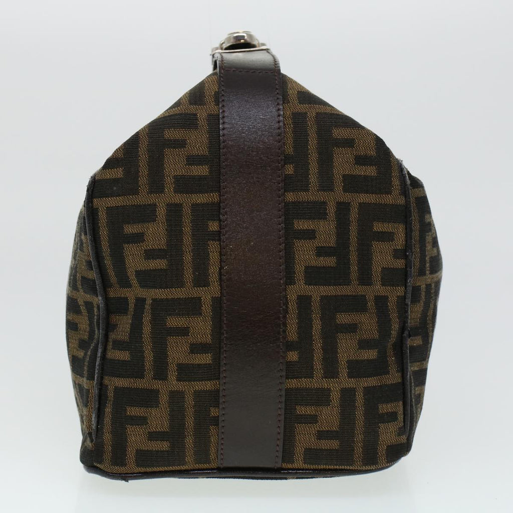 FENDI Zucca Canvas Hand Bag Black Brown yk6888B