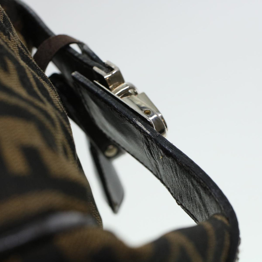FENDI Zucca Canvas Hand Bag Black Brown yk6888B