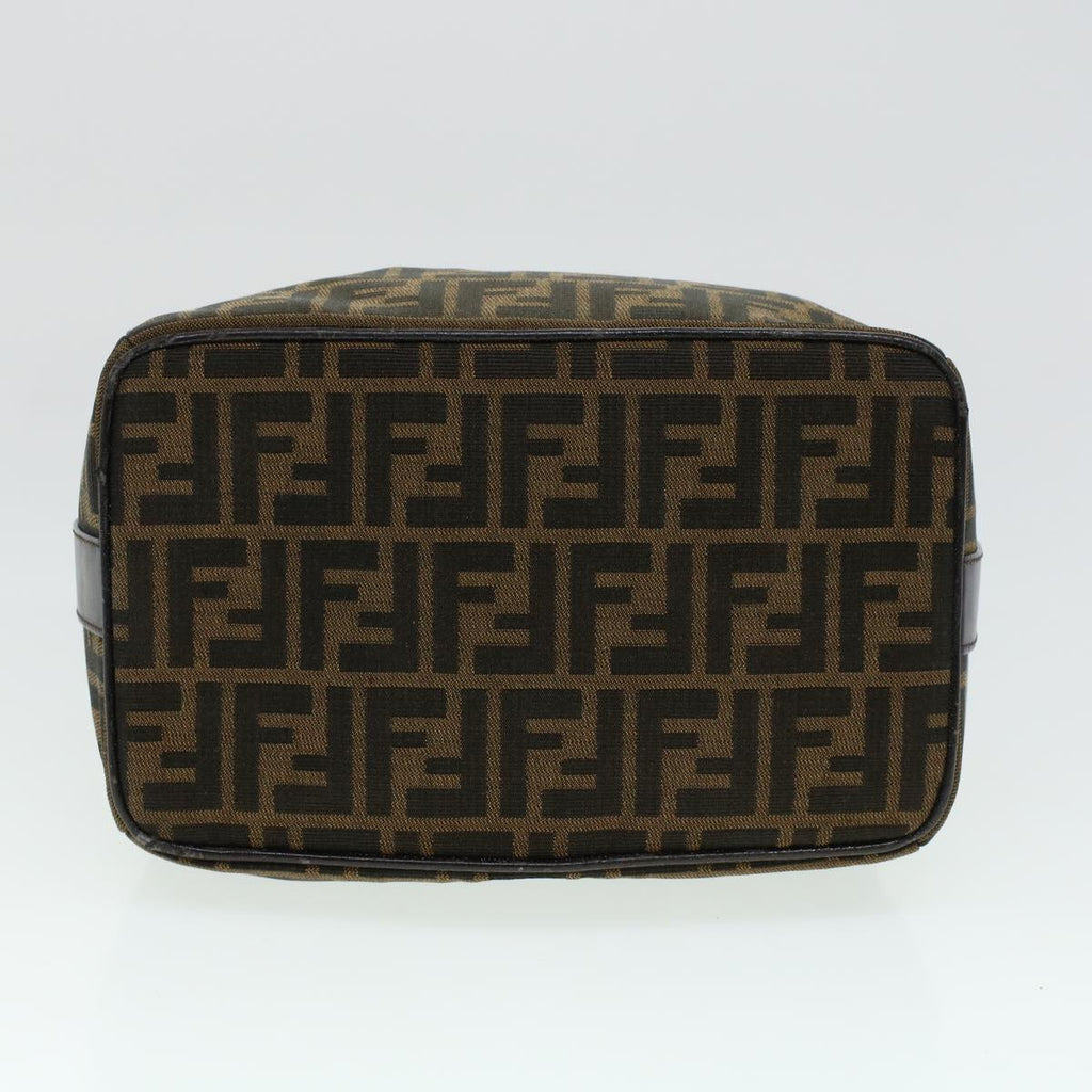 FENDI Zucca Canvas Hand Bag Black Brown yk6888B