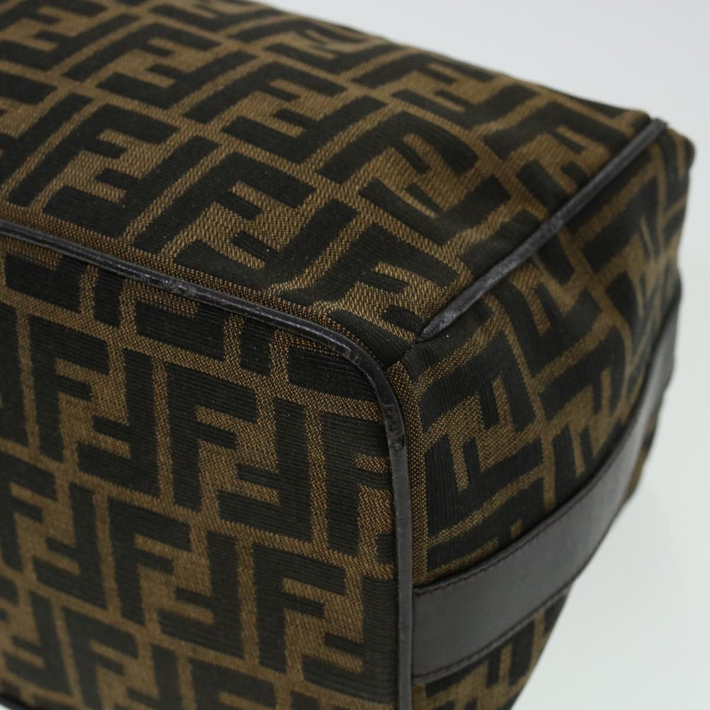FENDI Zucca Canvas Hand Bag Black Brown yk6888B