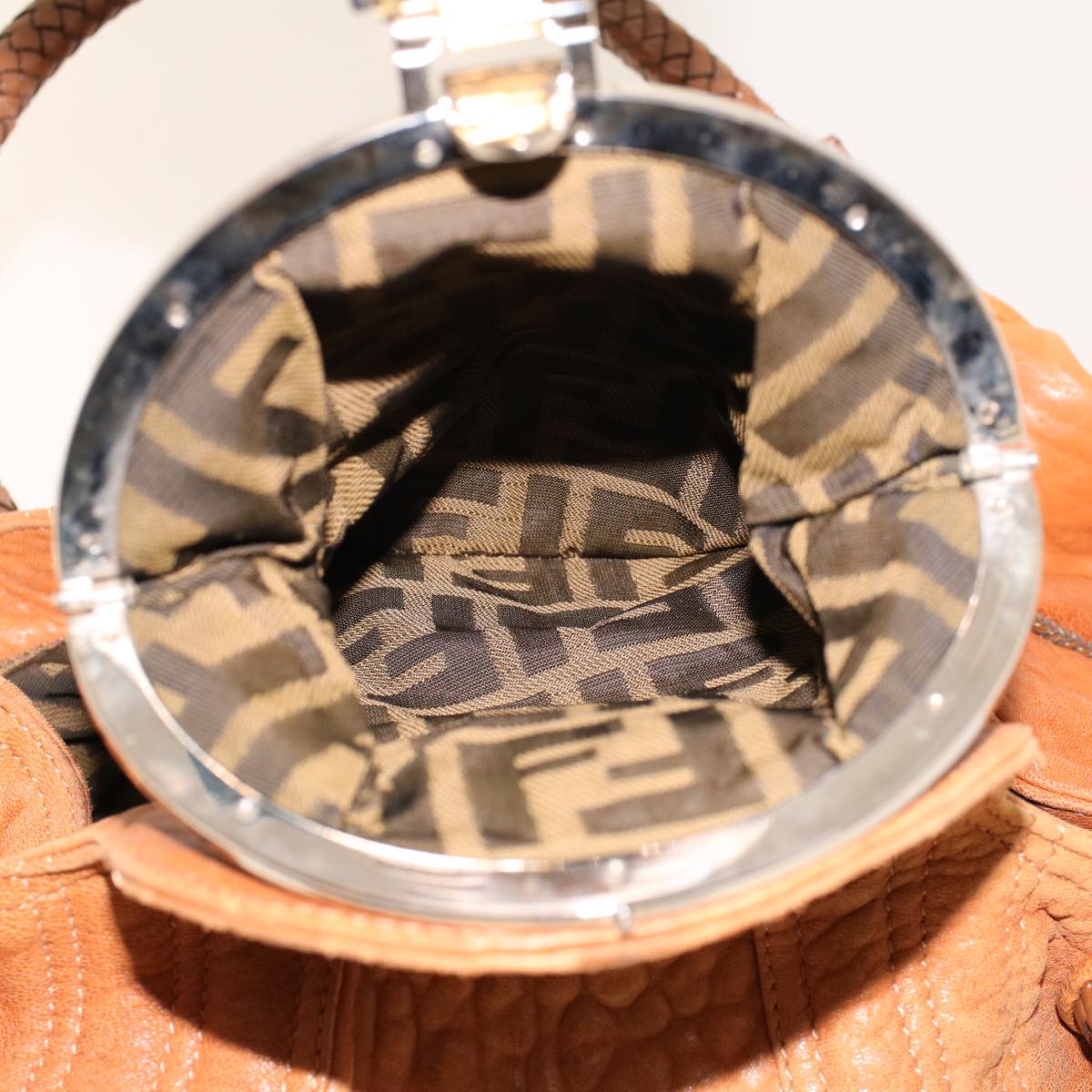 FENDI Spy Bag Hand Bag Leather Brown 2305/8BR511/UN2/068 yk6891B