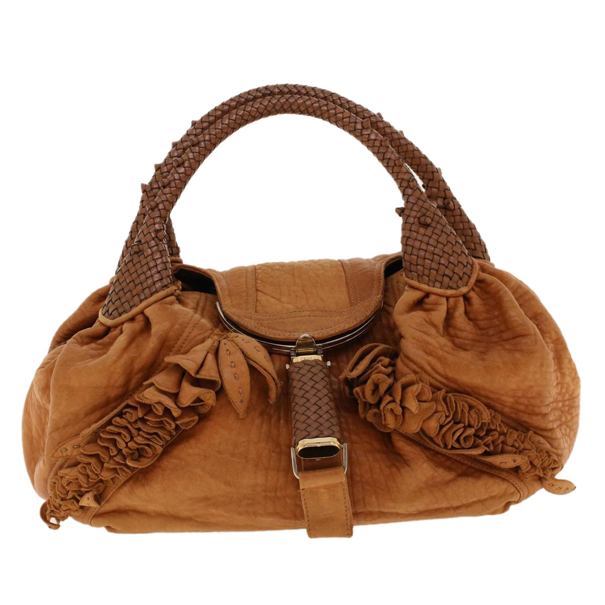 FENDI Spy Bag Hand Bag Leather Brown 2305/8BR511/UN2/068 yk6891B