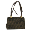 FENDI Zucca Canvas Gamaguchi Shoulder Bag Black Brown 83153430981 yk6898B