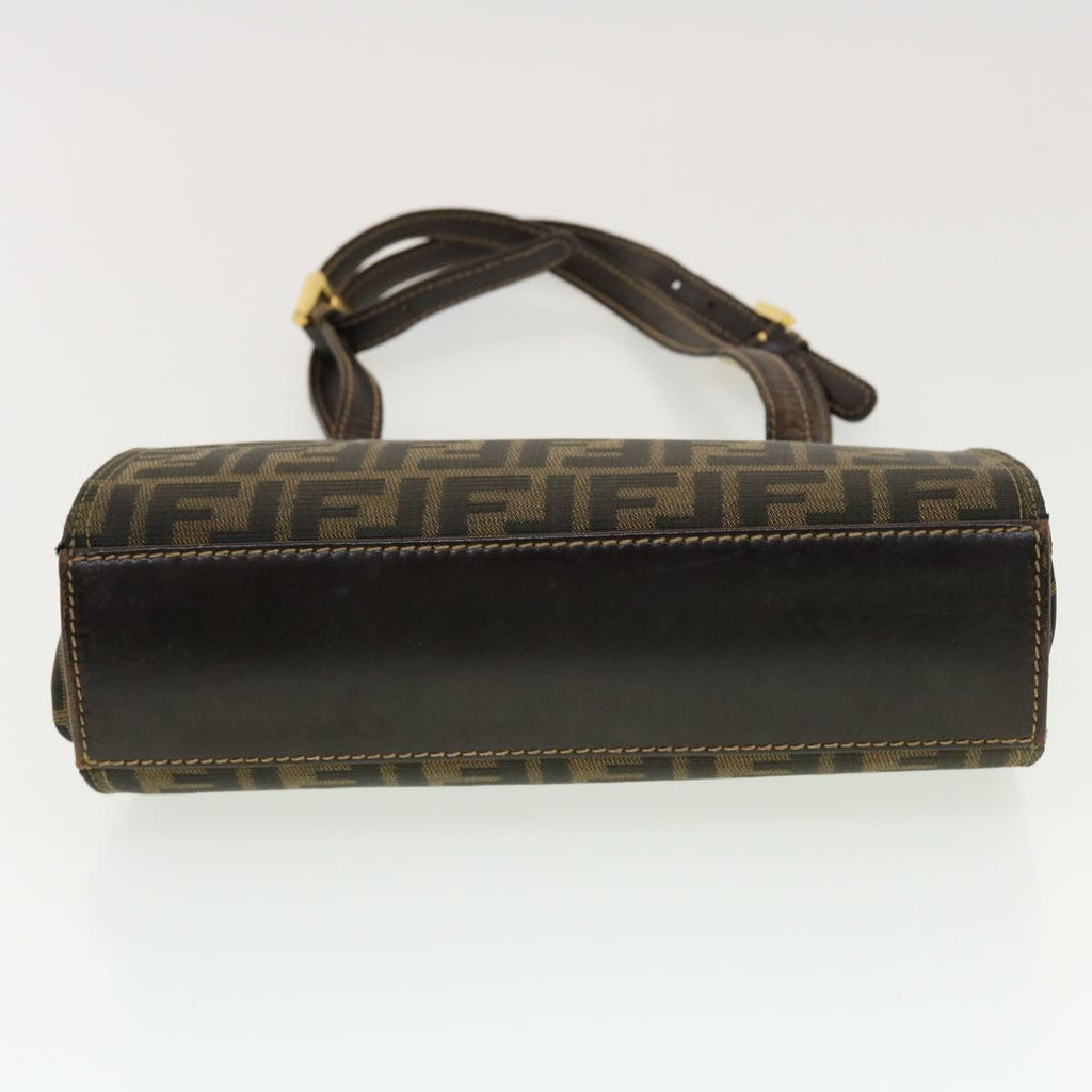FENDI Zucca Canvas Gamaguchi Shoulder Bag Black Brown 83153430981 yk6898B