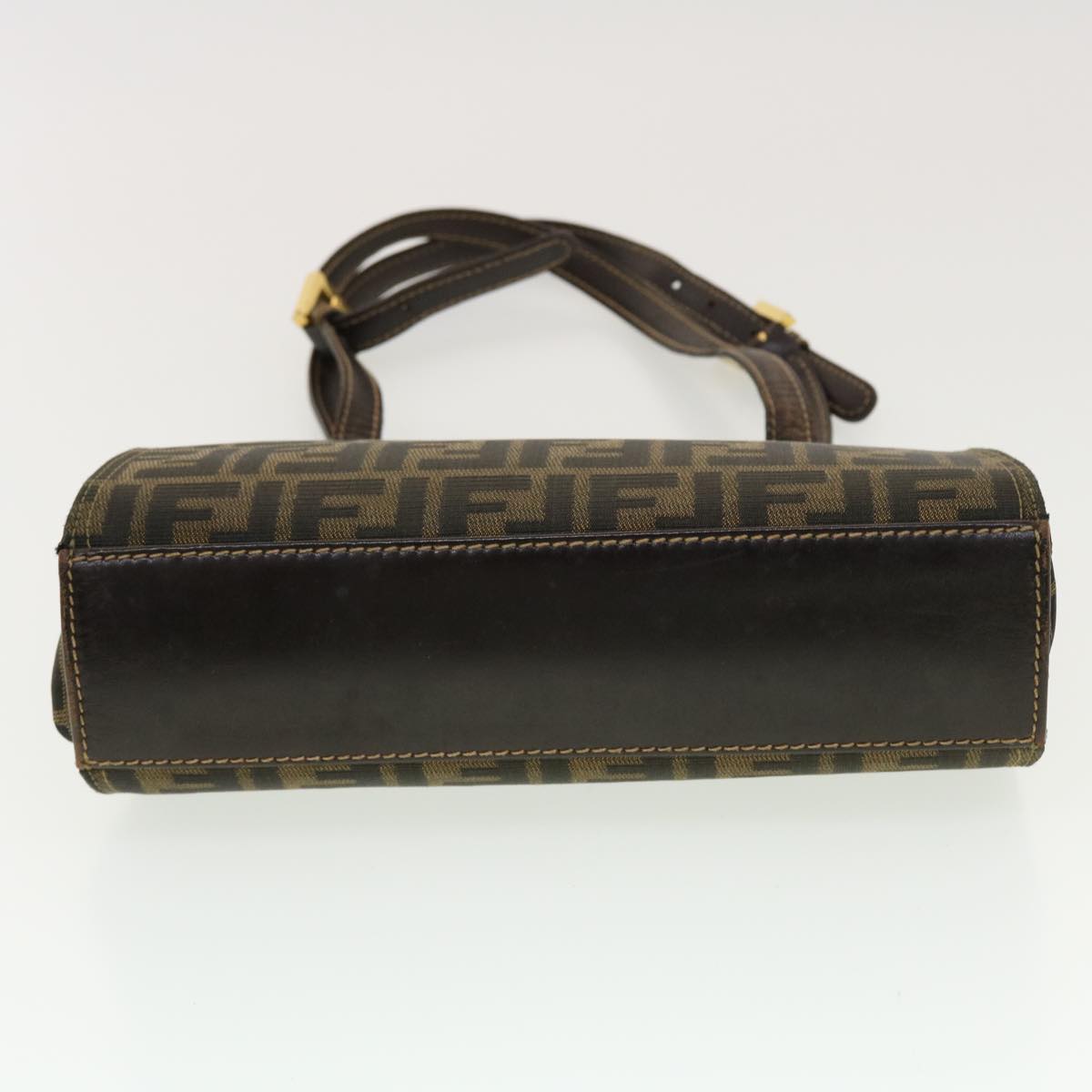 FENDI Zucca Canvas Gamaguchi Shoulder Bag Black Brown 83153430981 yk6898B