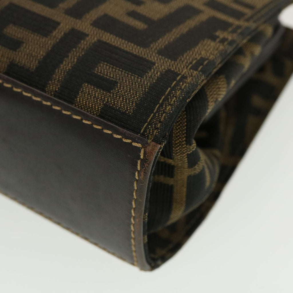 FENDI Zucca Canvas Gamaguchi Shoulder Bag Black Brown 83153430981 yk6898B