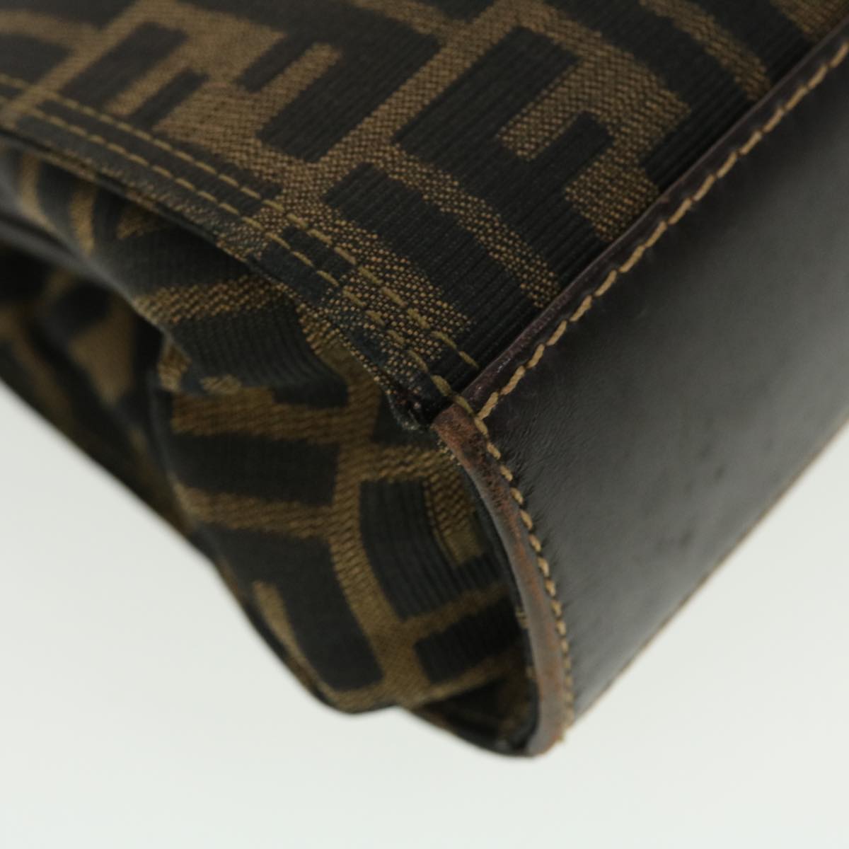 FENDI Zucca Canvas Gamaguchi Shoulder Bag Black Brown 83153430981 yk6898B