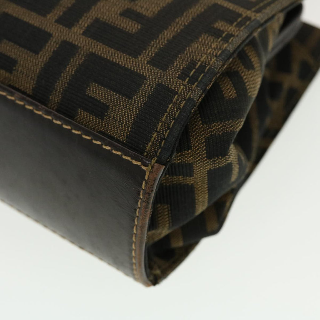 FENDI Zucca Canvas Gamaguchi Shoulder Bag Black Brown 83153430981 yk6898B