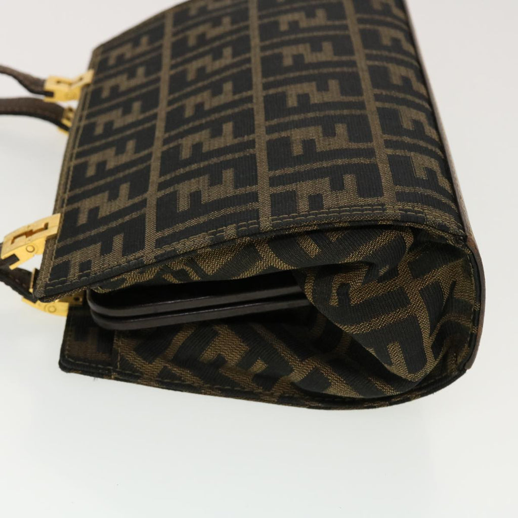 FENDI Zucca Canvas Gamaguchi Shoulder Bag Black Brown 83153430981 yk6898B