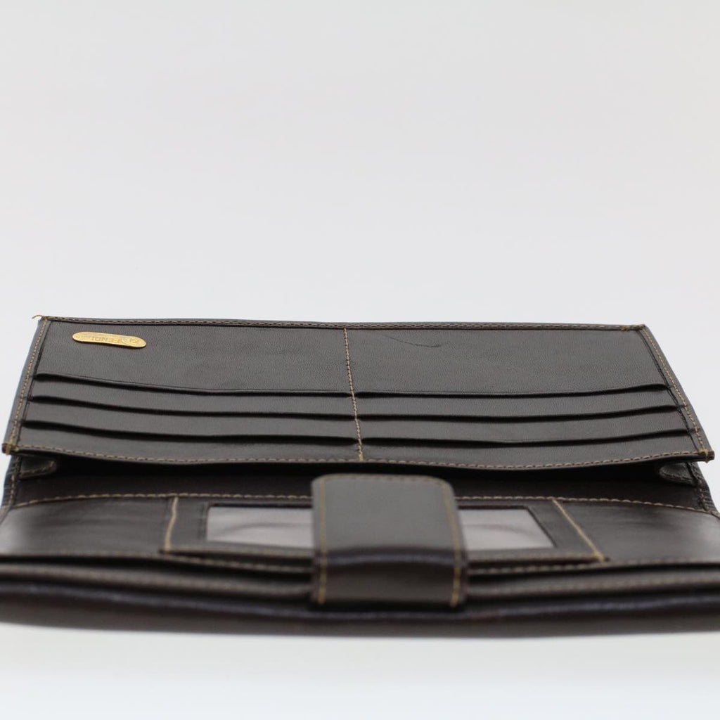 FENDI Zucca Canvas Long Wallet Black Brown 2277-30806-079 yk6910B