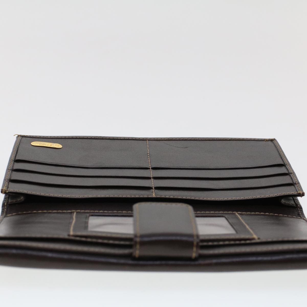 FENDI Zucca Canvas Long Wallet Black Brown 2277-30806-079 yk6910B
