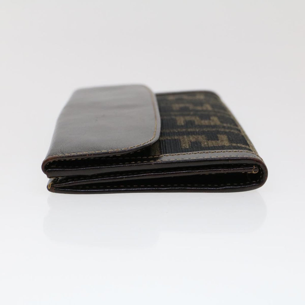 FENDI Zucca Canvas Long Wallet Black Brown 2277-30806-079 yk6910B
