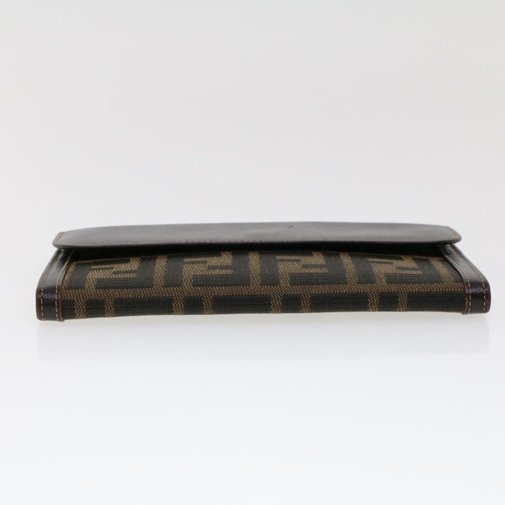 FENDI Zucca Canvas Long Wallet Black Brown 2277-30806-079 yk6910B