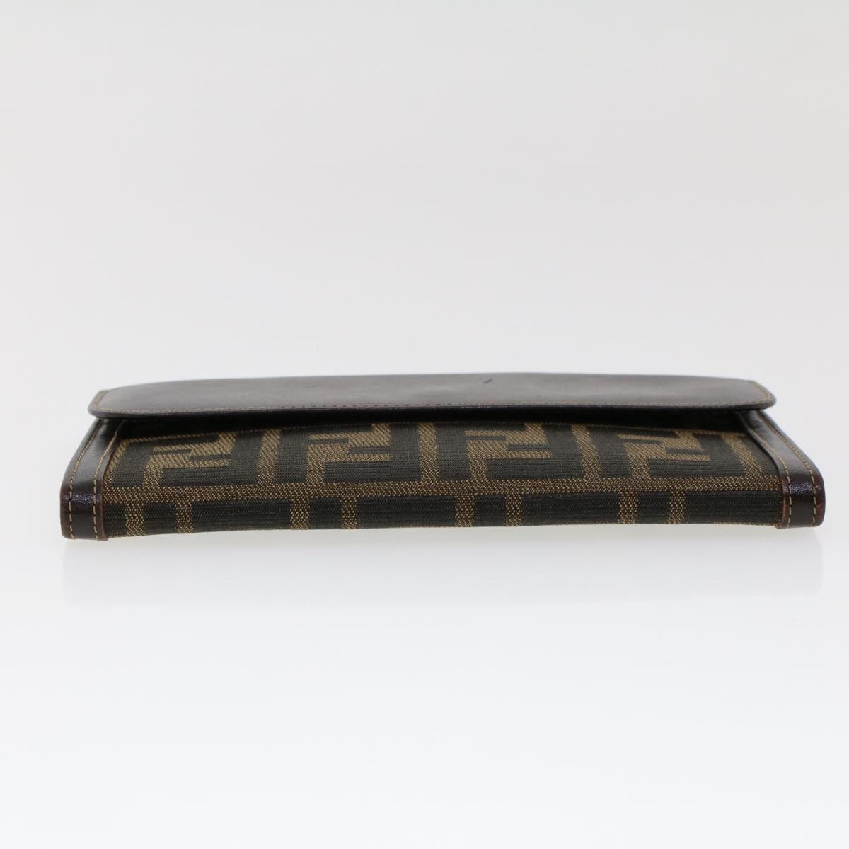 FENDI Zucca Canvas Long Wallet Black Brown 2277-30806-079 yk6910B