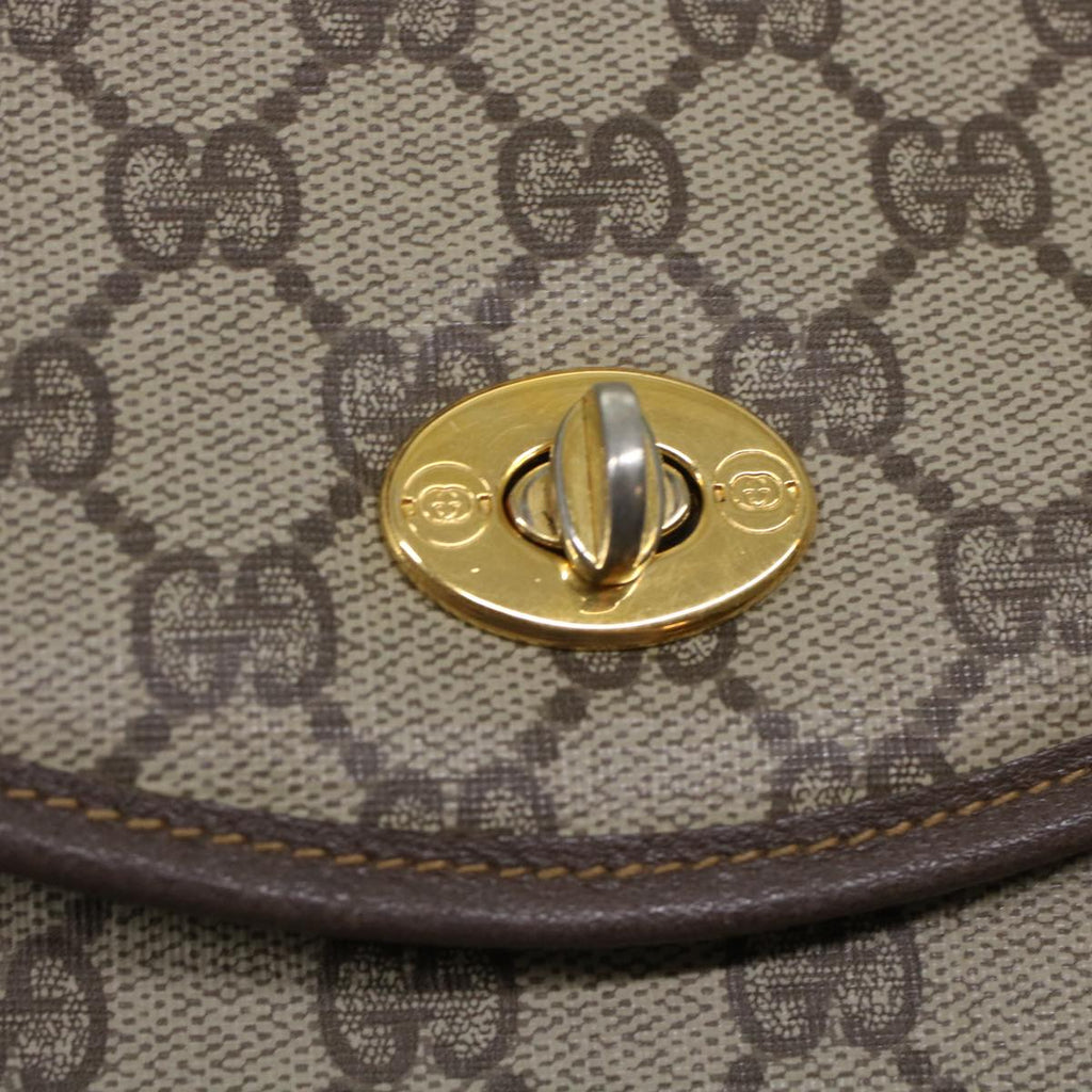 GUCCI GG Canvas Turn Lock Shoulder Bag PVC Leather Beige 001.29.0930 yk6942