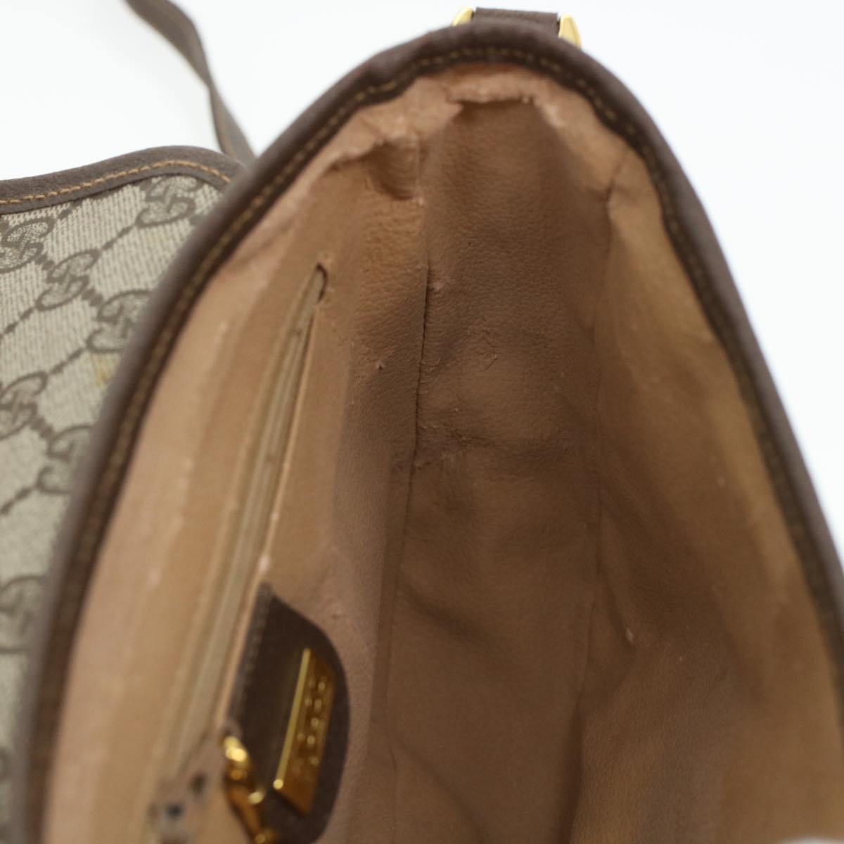 GUCCI GG Canvas Turn Lock Shoulder Bag PVC Leather Beige 001.29.0930 yk6942
