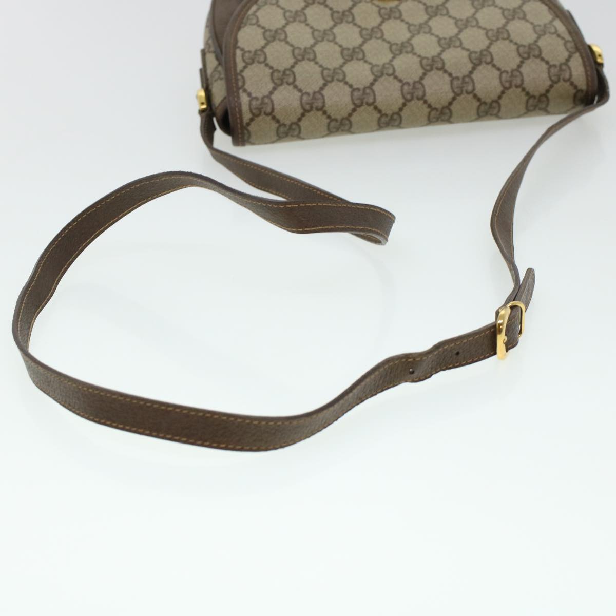 GUCCI GG Canvas Turn Lock Shoulder Bag PVC Leather Beige 001.29.0930 yk6942