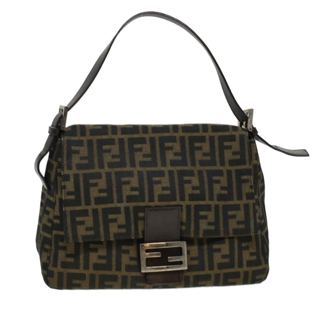 FENDI Zucca Canvas Mamma Baguette Shoulder Bag Brown 2308-26325 yk6943