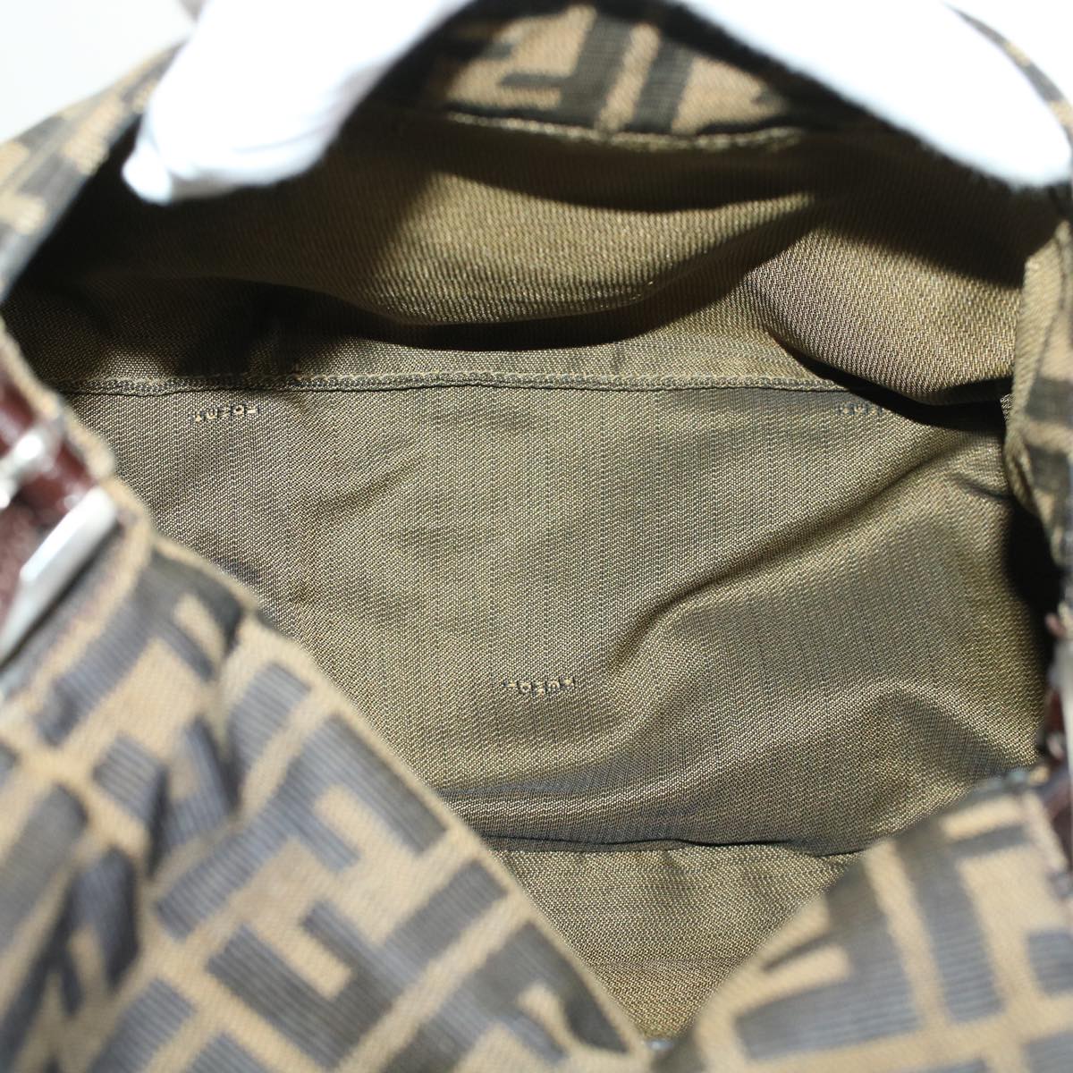 FENDI Zucca Canvas Mamma Baguette Shoulder Bag Brown 2308-26325 yk6943