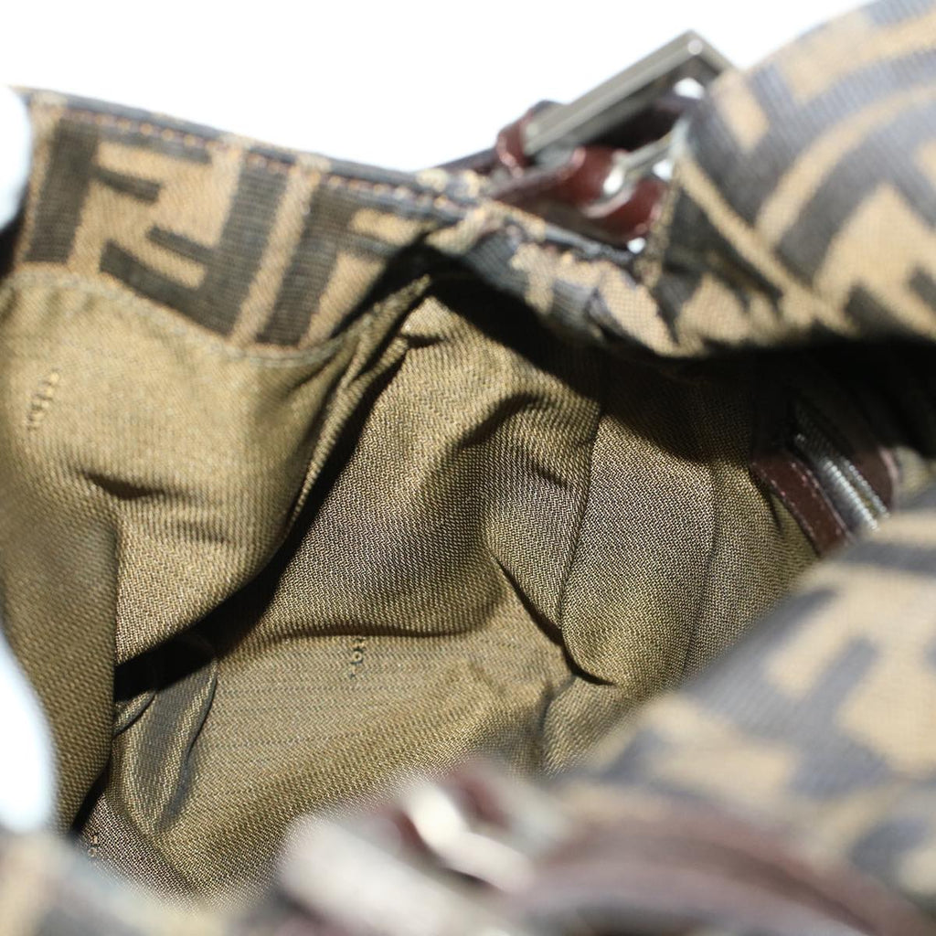 FENDI Zucca Canvas Mamma Baguette Shoulder Bag Brown 2308-26325 yk6943
