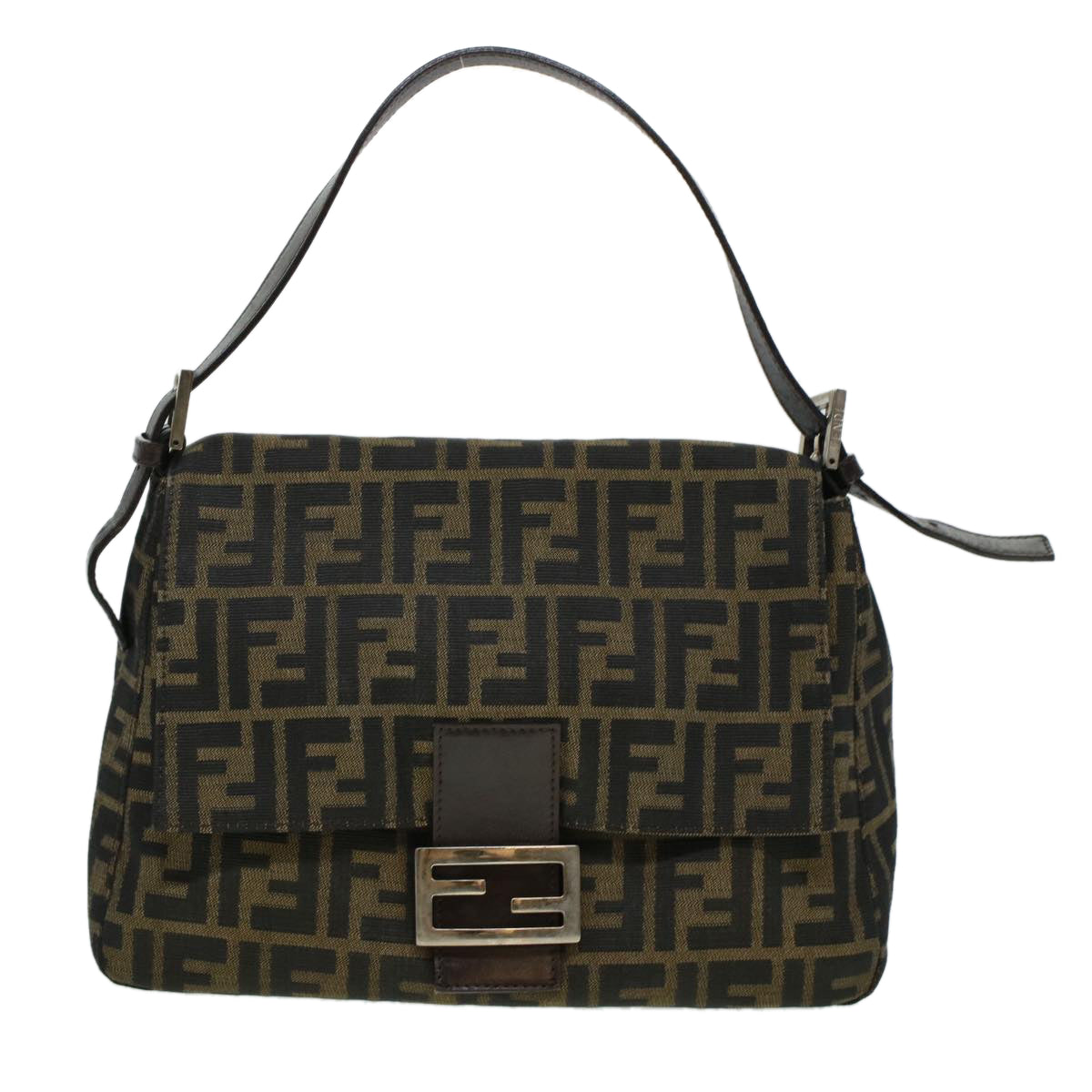 FENDI Zucca Canvas Mamma Baguette Shoulder Bag Brown 2308-26325 yk6943