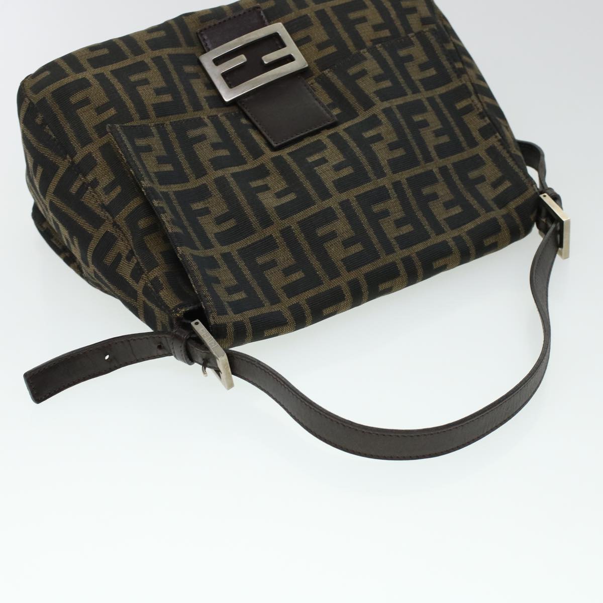 FENDI Zucca Canvas Mamma Baguette Shoulder Bag Brown 2308-26325 yk6943