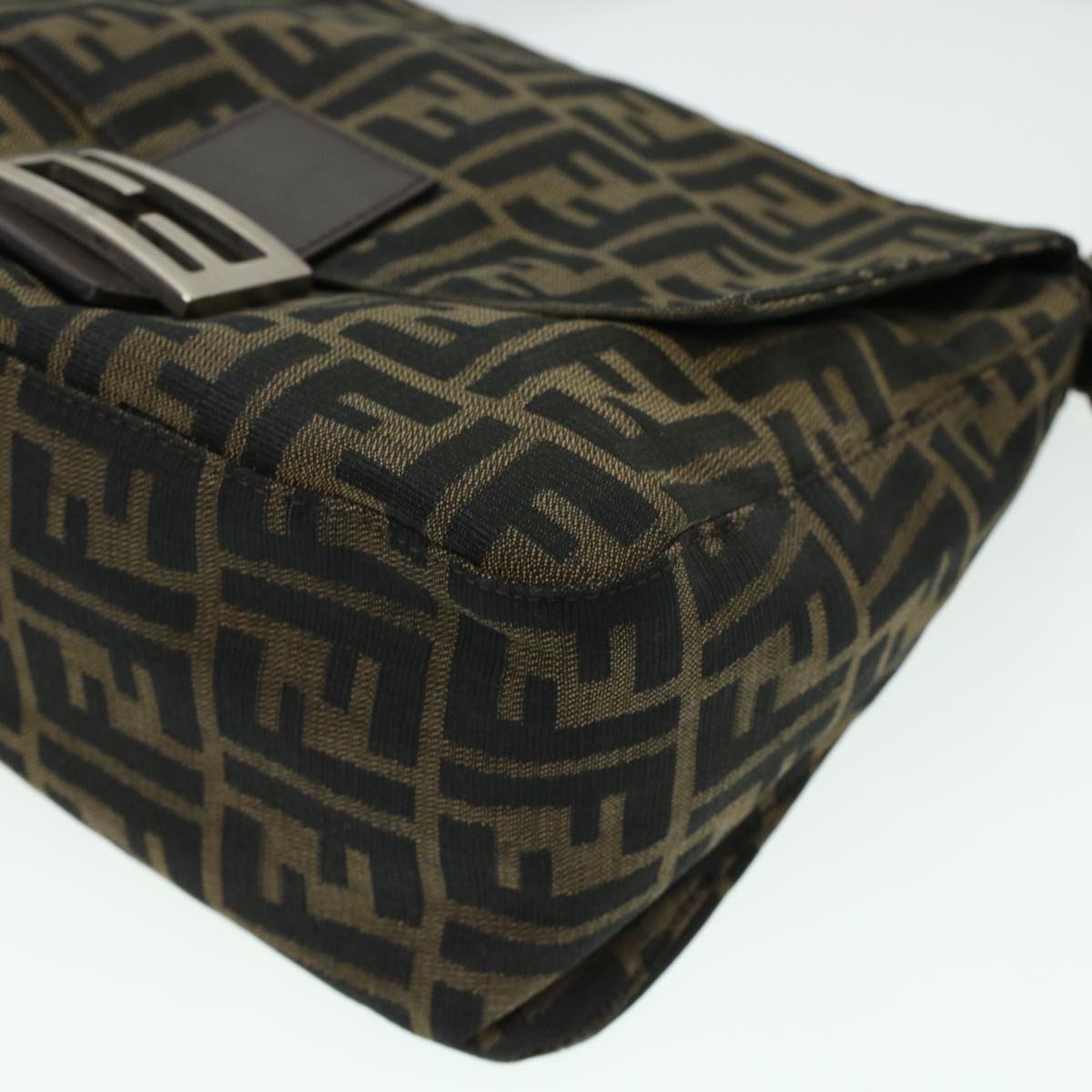 FENDI Zucca Canvas Mamma Baguette Shoulder Bag Brown 2308-26325 yk6943