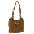 FENDI Shoulder Bag Corduroy Brown yk6963