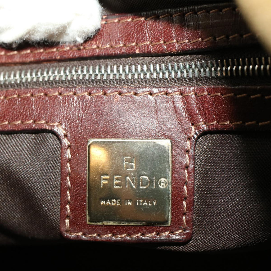 FENDI Shoulder Bag Corduroy Brown yk6963