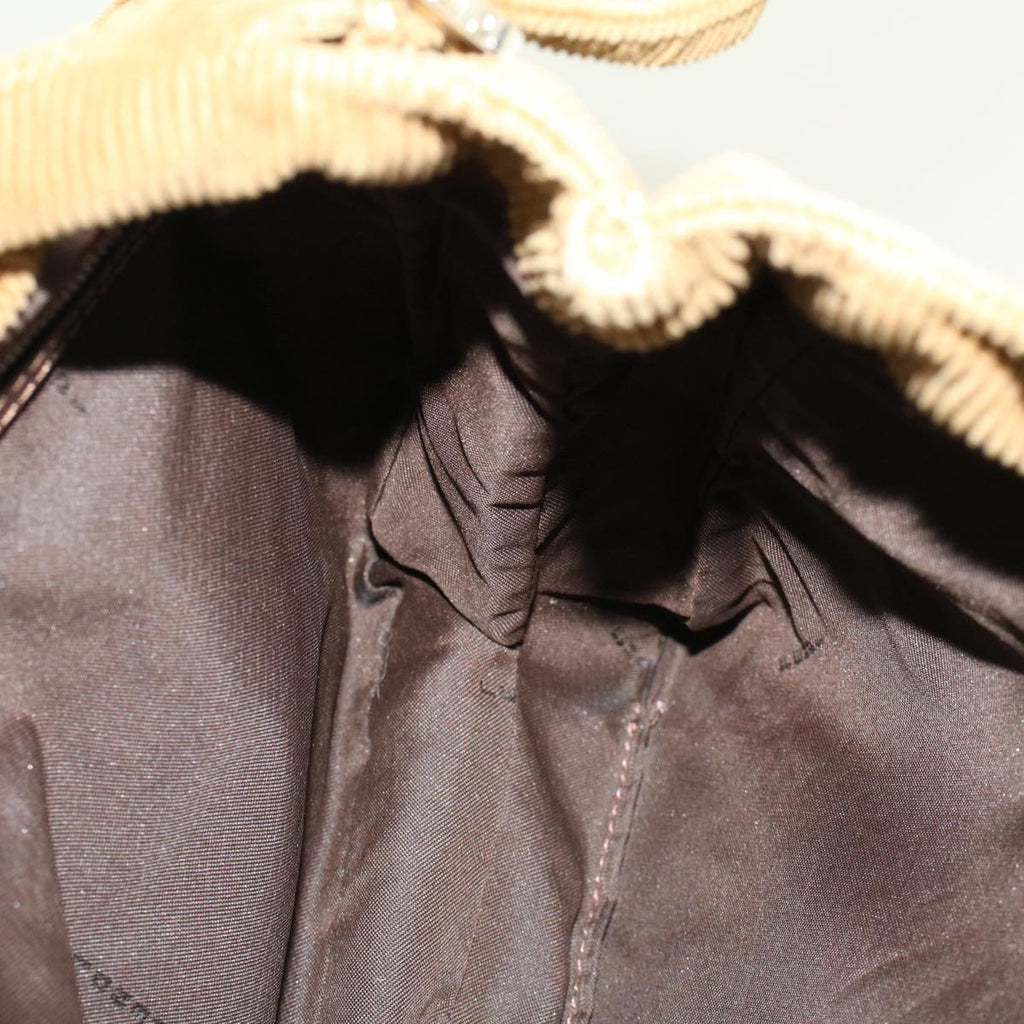 FENDI Shoulder Bag Corduroy Brown yk6963