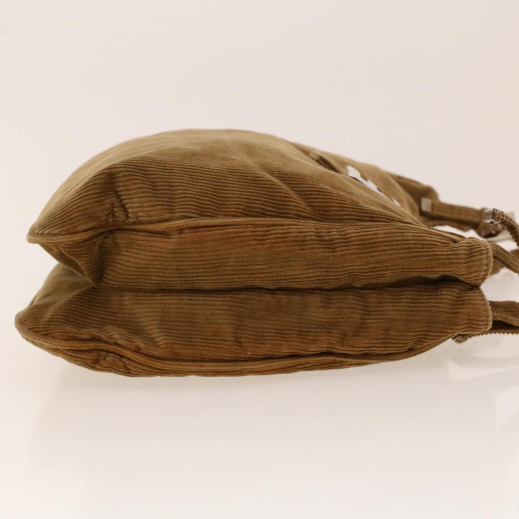 FENDI Shoulder Bag Corduroy Brown yk6963
