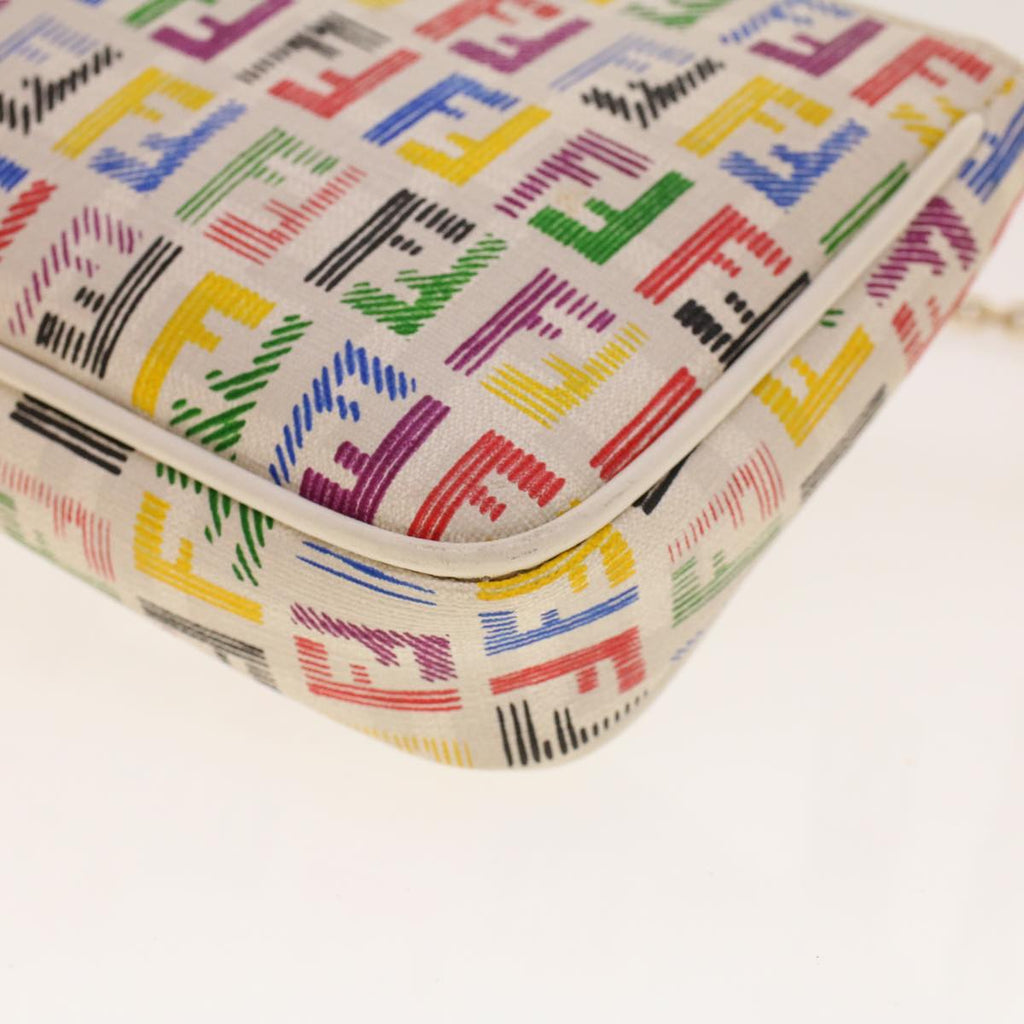 FENDI Zucchino Canvas Chain Accessory Pouch Multicolor yk6972