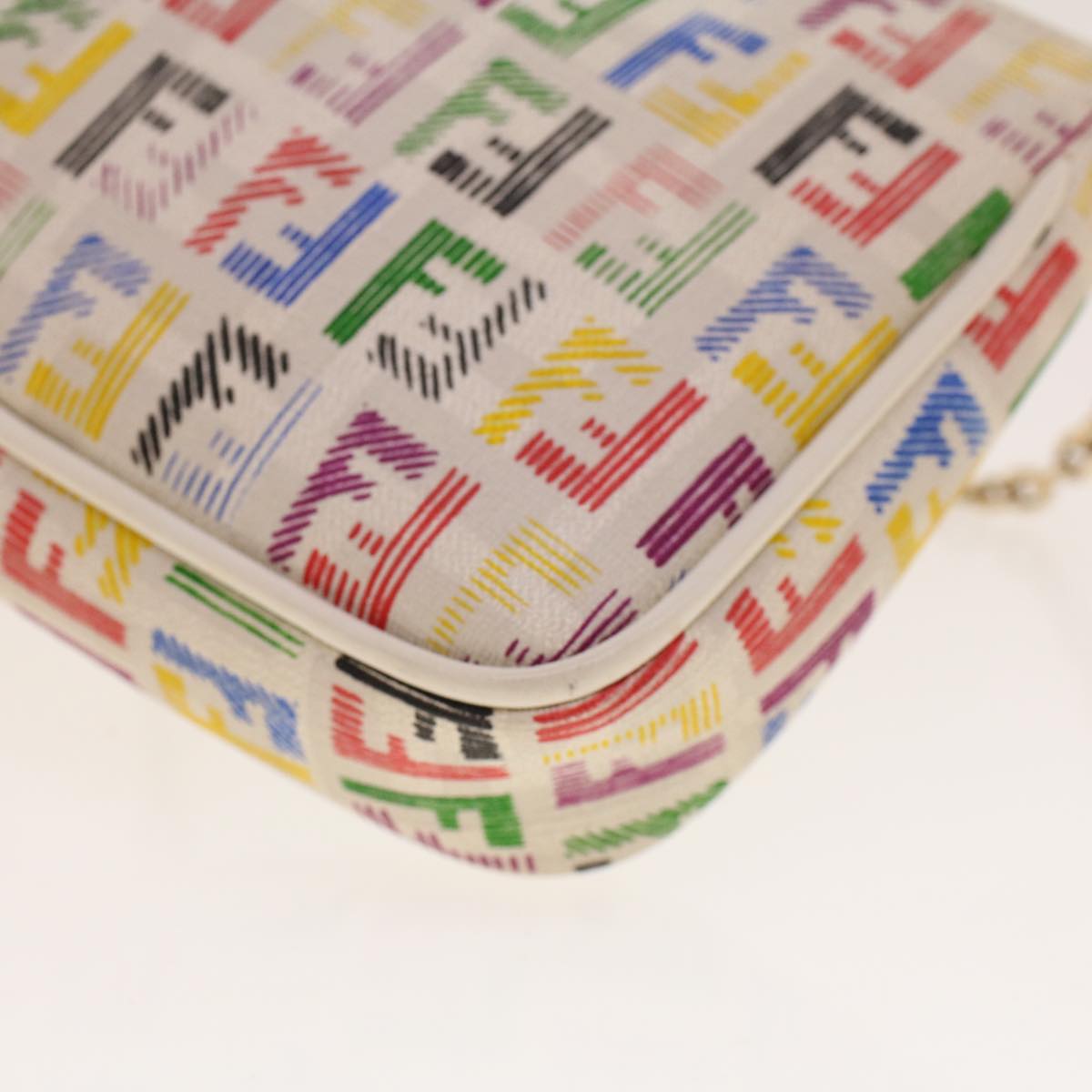 FENDI Zucchino Canvas Chain Accessory Pouch Multicolor yk6972