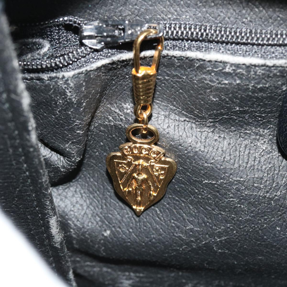 GUCCI GG Canvas Turn Lock Shoulder Bag Coated Canvas Black yk6991B