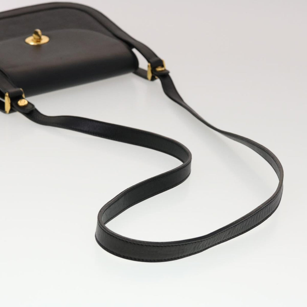 GUCCI GG Canvas Turn Lock Shoulder Bag Coated Canvas Black yk6991B