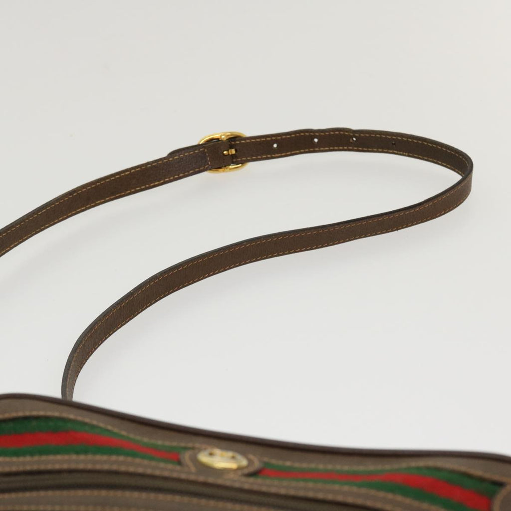 GUCCI GG Canvas Web Sherry Line Shoulder Bag Beige Red 56.02.087 yk6994B
