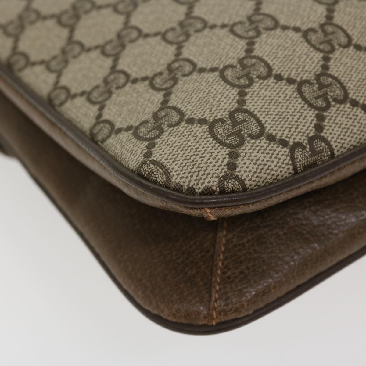 GUCCI GG Canvas Shoulder Bag PVC Leather Beige yk6997B