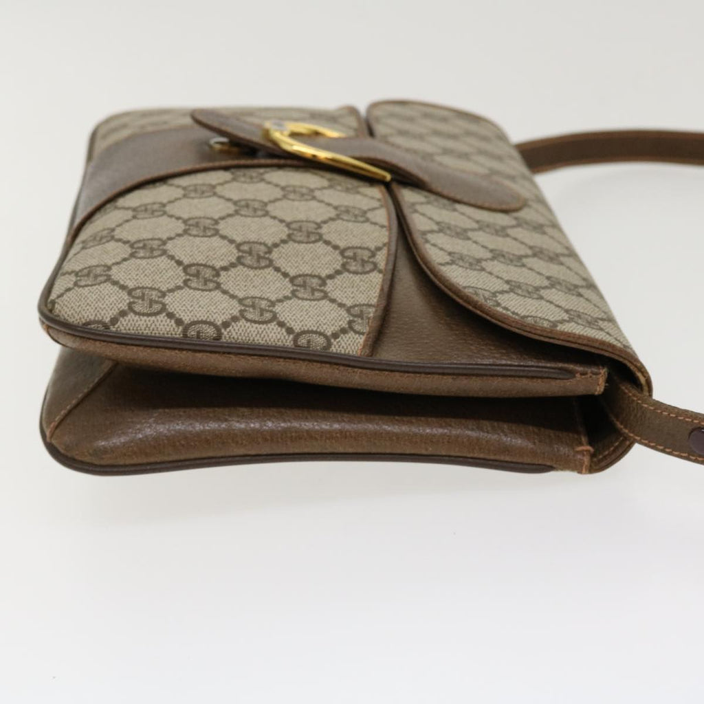 GUCCI GG Canvas Shoulder Bag PVC Leather Beige yk6997B