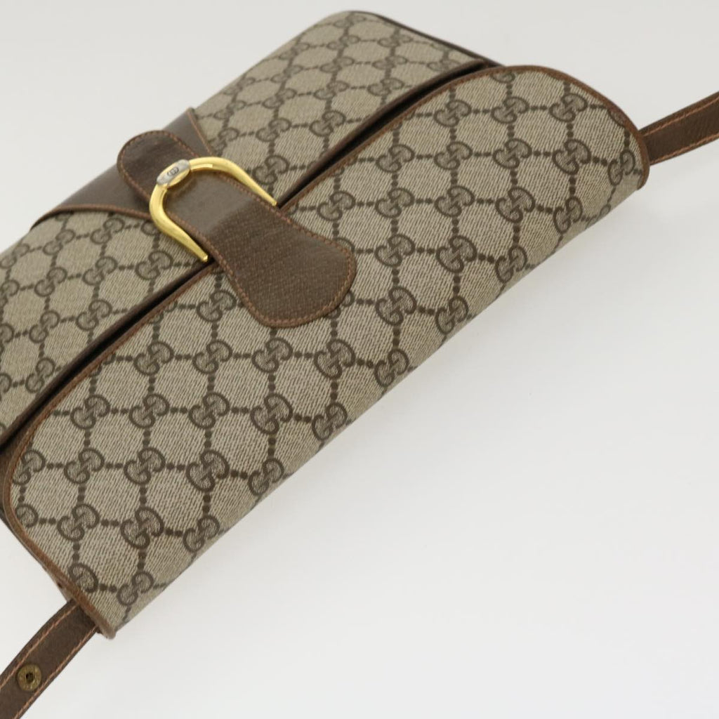 GUCCI GG Canvas Shoulder Bag PVC Leather Beige yk6997B