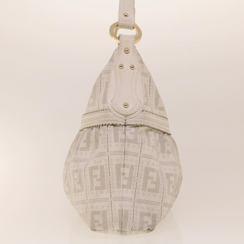 FENDI Punching Shoulder Bag Leather White 2241-8BR448-RM7-068 yk7008B