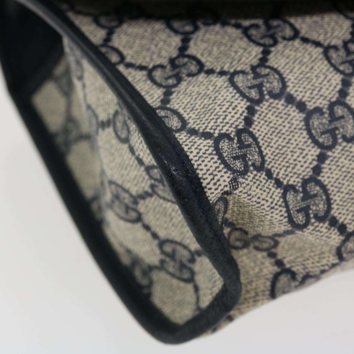 GUCCI GG Canvas Sherry Line Clutch Bag Gray Red Navy 014.122 yk7022B