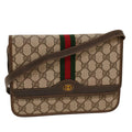 GUCCI GG Canvas Web Sherry Line Shoulder Bag Beige Red Green yk7034B