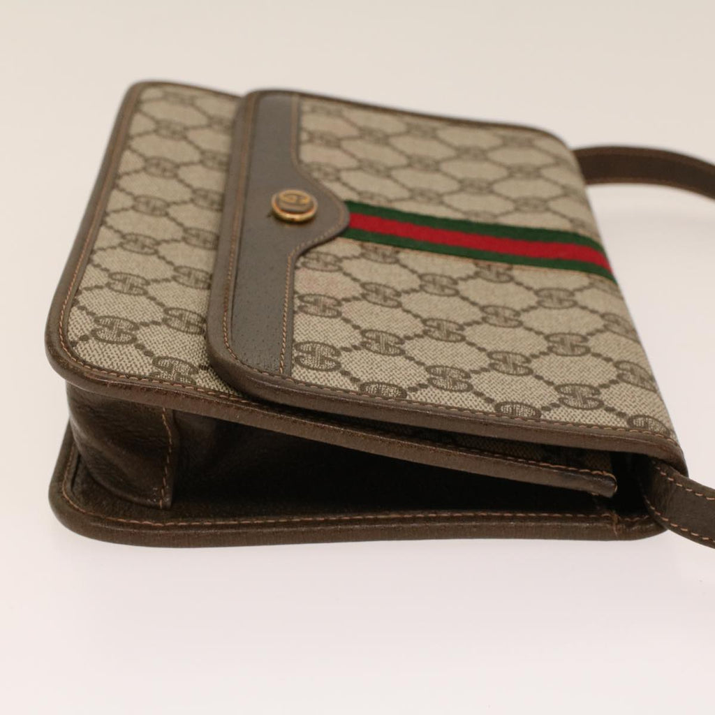 GUCCI GG Canvas Web Sherry Line Shoulder Bag Beige Red Green yk7034B