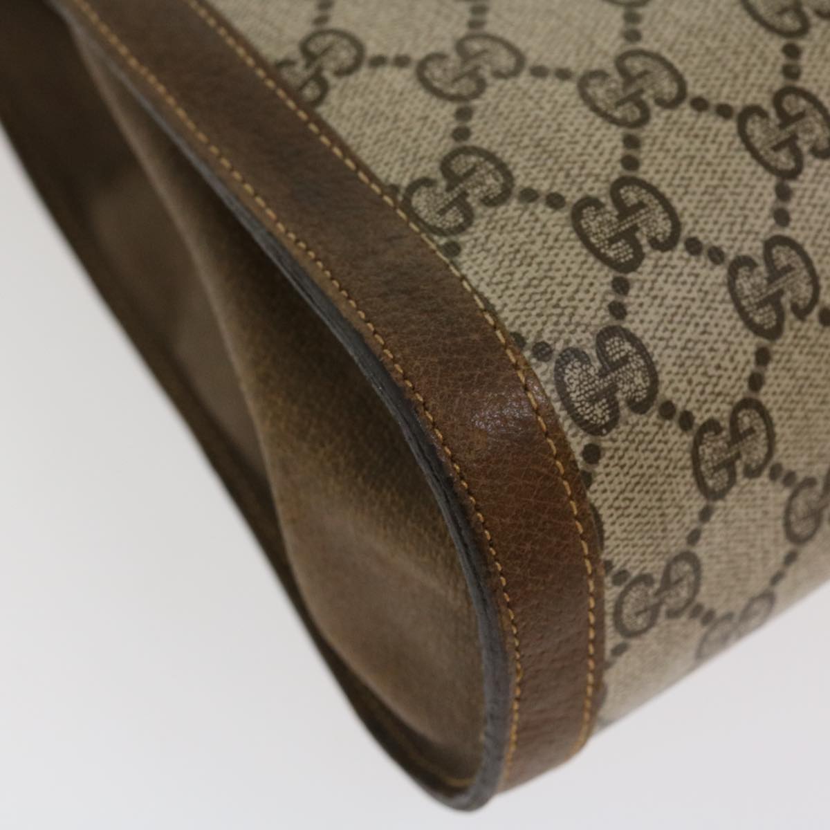 GUCCI GG Canvas Hand Bag PVC Leather Beige yk7052B