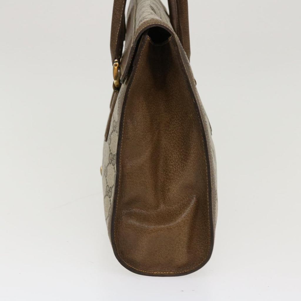 GUCCI GG Canvas Hand Bag PVC Leather Beige yk7052B