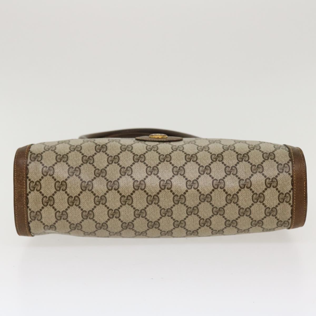 GUCCI GG Canvas Hand Bag PVC Leather Beige yk7052B