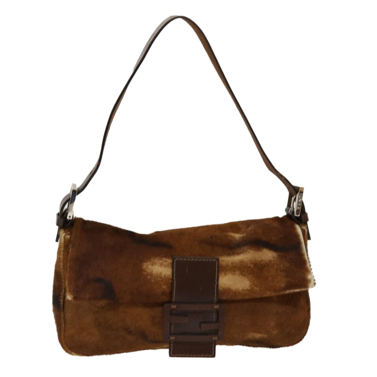 FENDI Mamma Baguette Shoulder Bag Harako leather Brown 2370/26424 yk7072B