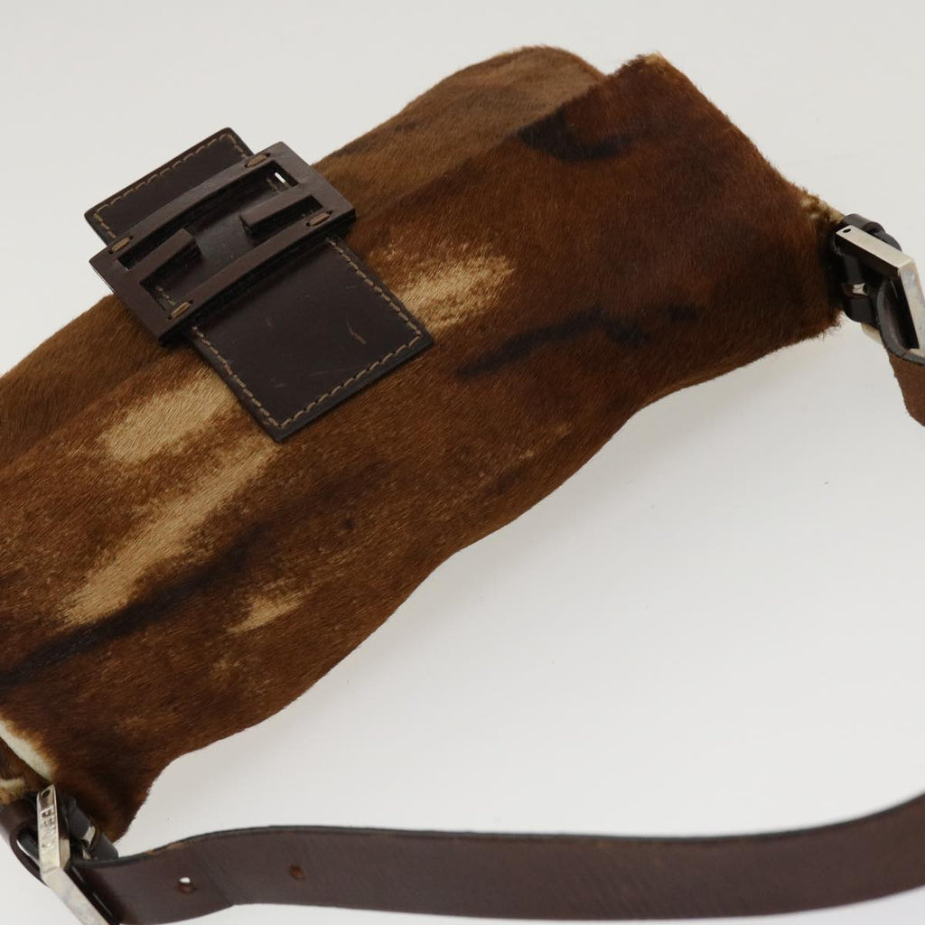 FENDI Mamma Baguette Shoulder Bag Harako leather Brown 2370/26424 yk7072B