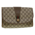 GUCCI GG Canvas Web Sherry Line Clutch Bag Beige Red 89.01.030 yk7078B