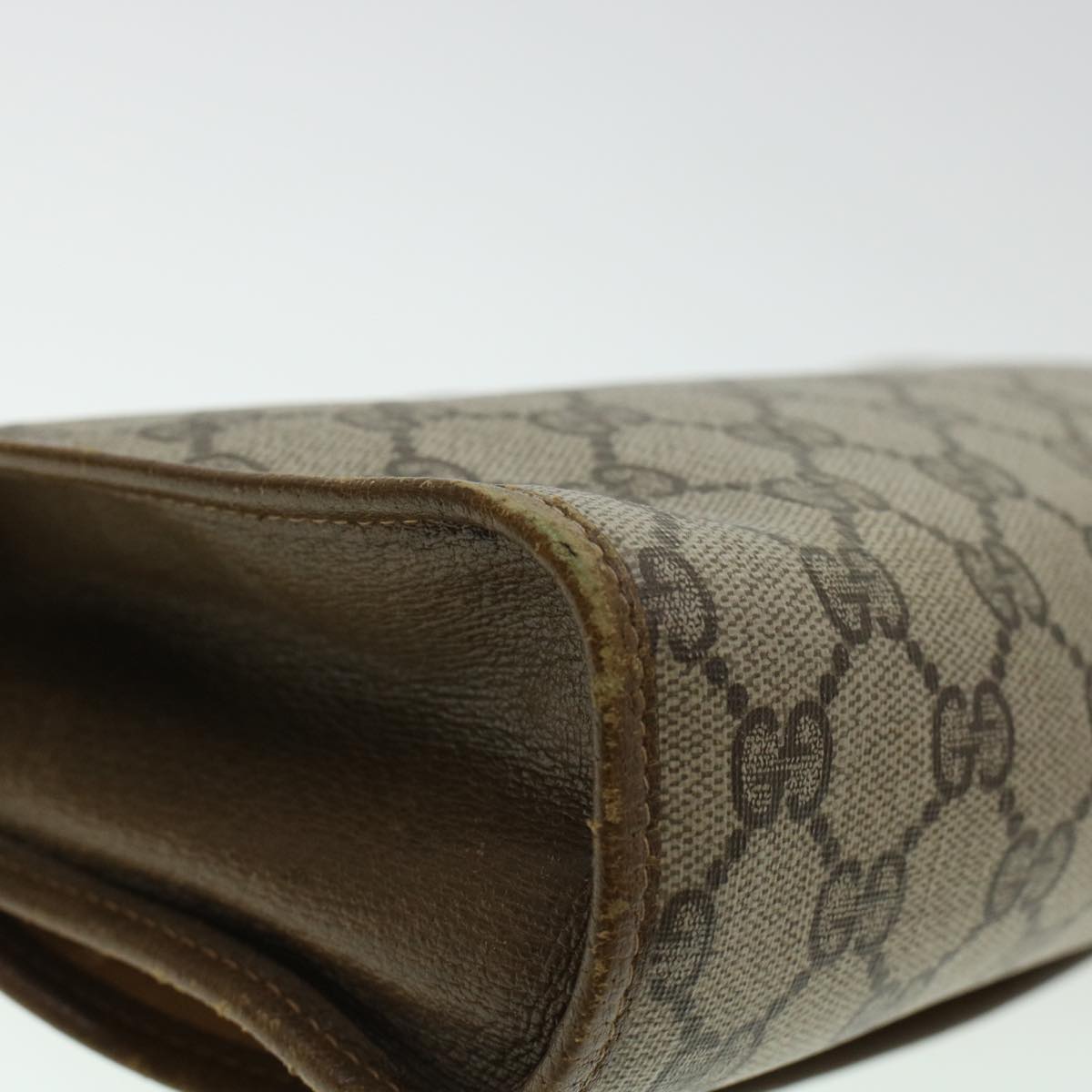 GUCCI GG Canvas Web Sherry Line Clutch Bag Beige Red 89.01.030 yk7078B
